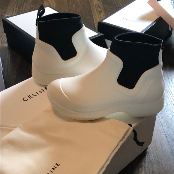 celine green rubber boots